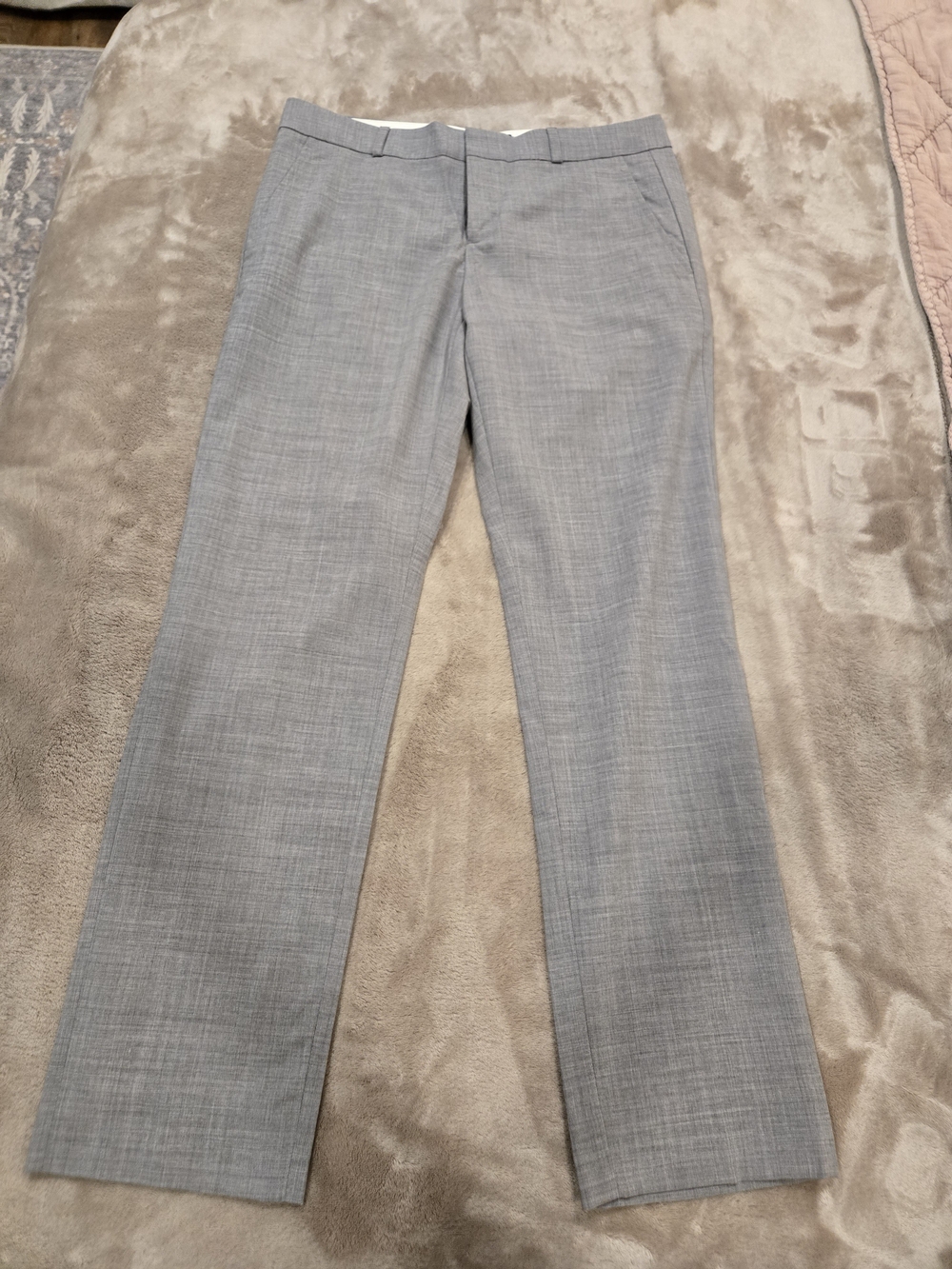 Banana Republic Light Gray Wool-Blend Dress Pants